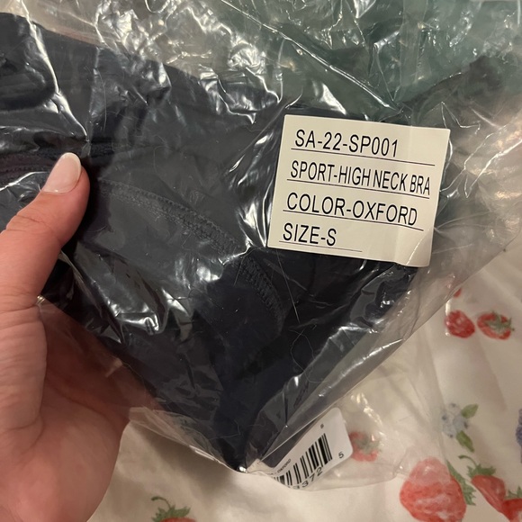 NWT Set Active Sportbody Mini High Neck Bra in Oxford - Picture 2 of 4